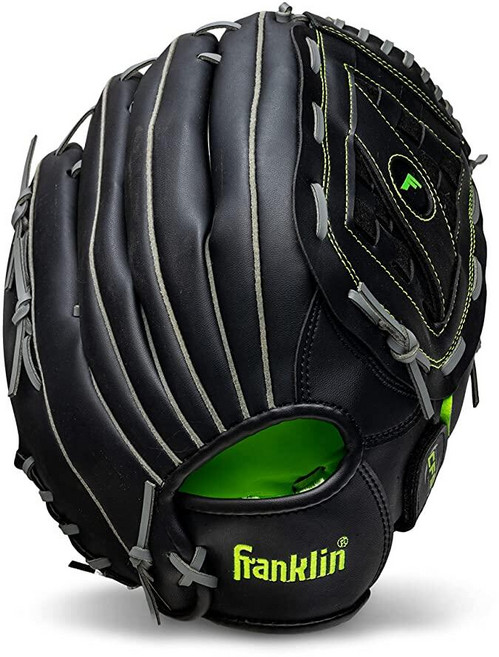 Franklin SPORTS 스포츠 유니 성인 35.6cm(14인치) - 바스켓 웹 프랭클린 야구 및 소프트볼 글러브 필드마스터 미드나잇 청소년 장갑 I 블랙 14 US 1, 14" - Basket Web, Right Hand Throw, Black, 1개