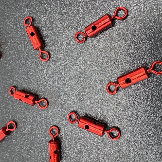 타이라바 스커트 참돔 스위벨 앵환 파츠 커스텀 대구라바 업댑터 홀더 10개입, 레드