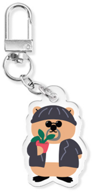 쿼카 시리즈 에어팟 버즈 열쇠고리 아크릴 키링, 쿼카미스터앤걸_미스터, 1개