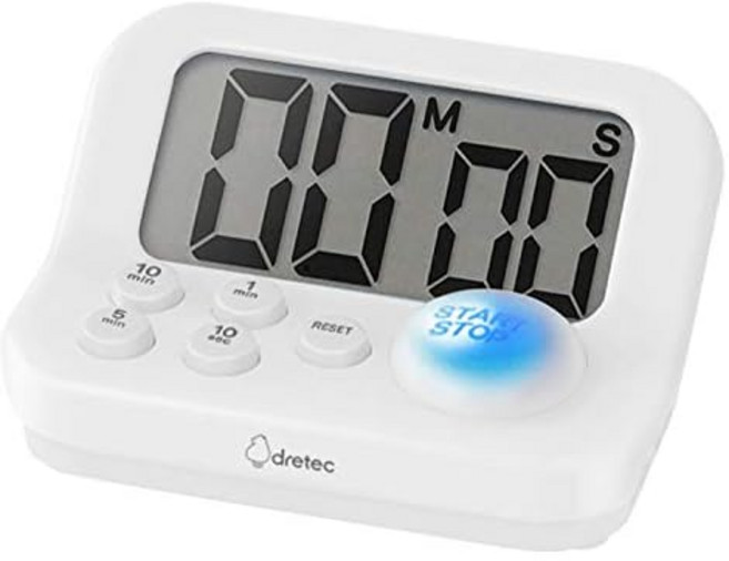 dretec(드리텍) 공부 타이머 러닝 타이머 S 심리학에 기반한 파란색 LED로 집중력 향상 대화면 수험 자격 요리 주방 스톱워치 공부 용품 학습용 무음 선물 어린이 어린이 디지