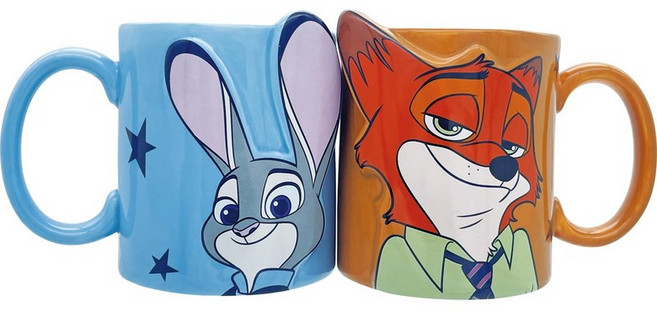 8 9cm 300ml SAN4745 디즈니 [주트 피어] 러브 머그컵 페어 닉 주디 약 지름 ×