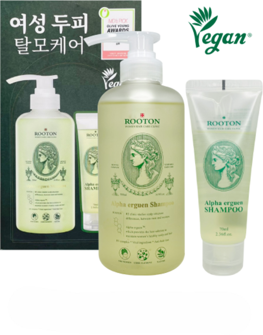 ROOTON 洗髮精 髮根噴霧 甦活植萃套組, 1件, 甦活植萃套組SHAMPOO 500ml+70ml #無髮根噴霧, 570ml