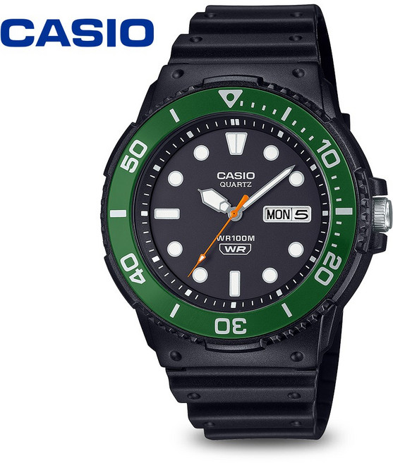 카시오 회전베젤 다이버룩 MRW-230H-1E3V 야광 군인 아날로그 남성시계