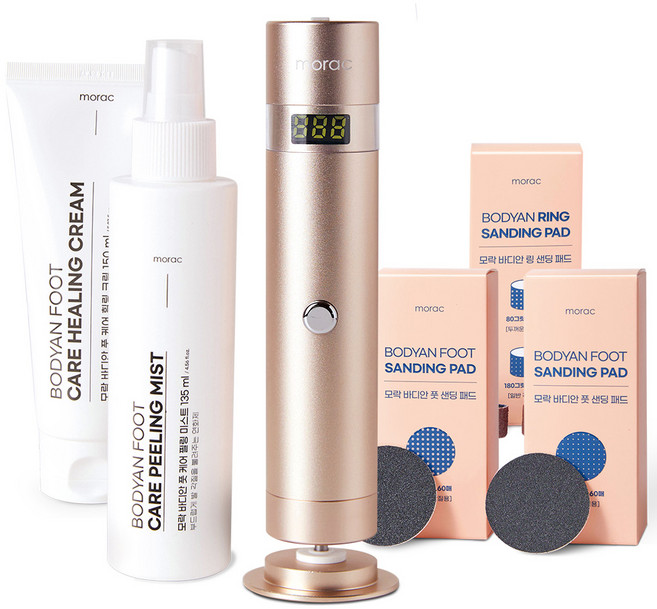 모락 바디안 풋 케어 스페셜 세트 (전동발각질제거기+샌딩패드190매+필링미스트+풋크림)
