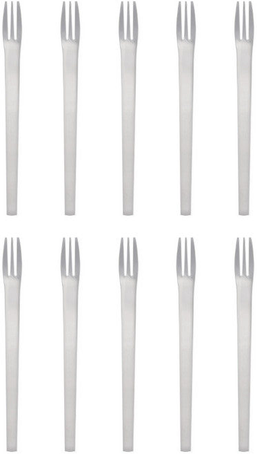 라온누리 젠 304 올스텐 과일 케익포크, 실버, 10개