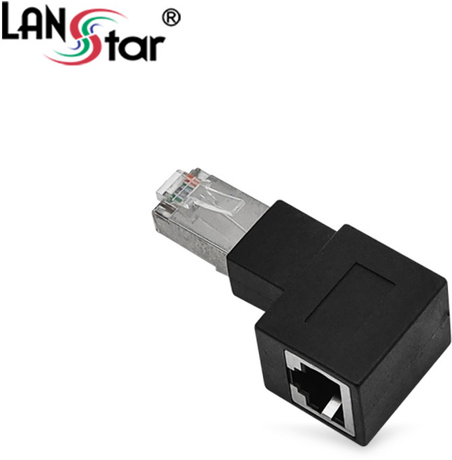 LANstar RJ45 랜 연장 좌향 90도 꺾임 젠더/LS-RJ45GEN-LEFT/왼쪽 꺽임형/1Gbps 속도 지원/RJ45 8P8C 랜선 연장 꺽임형, 본상품선택