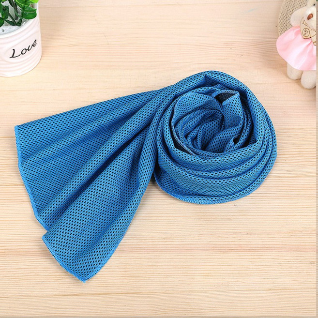 땀수건 흔들면 차가워지는 고급 냉감 쿨타올 스포츠타올 대형 30X100cm, 1개, 투리쿠팡1 블루