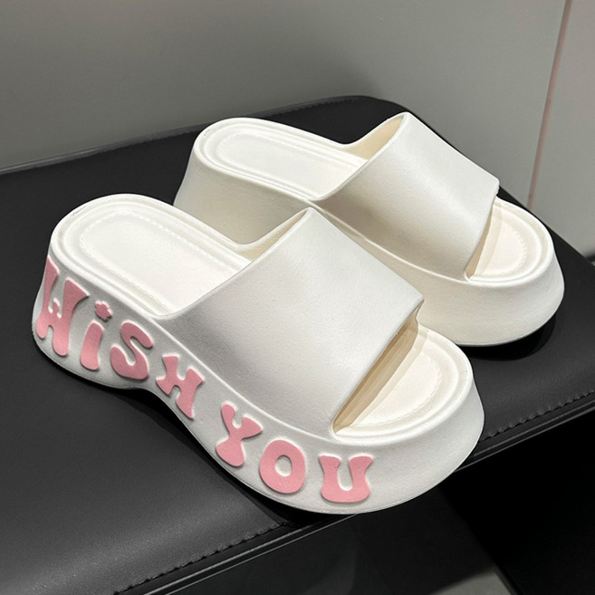 하이힐 두꺼운 밑창 슬리퍼 여성 가정용 패션 슬리퍼 1레 225mm 230mm 235mm 240mm 245mm 250mm