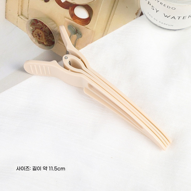 자국 없는 뿌리 볼륨 핀 데일리 헤어 스타일링 집게 납작 머리 탈출 아이템, 푹신한 클립[미색]*3