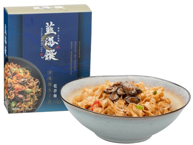 藍海饌珍珠鮑魚干貝乾拌麵 嚴選食材 Q彈麵條 快速料理 精緻禮盒, 3盒