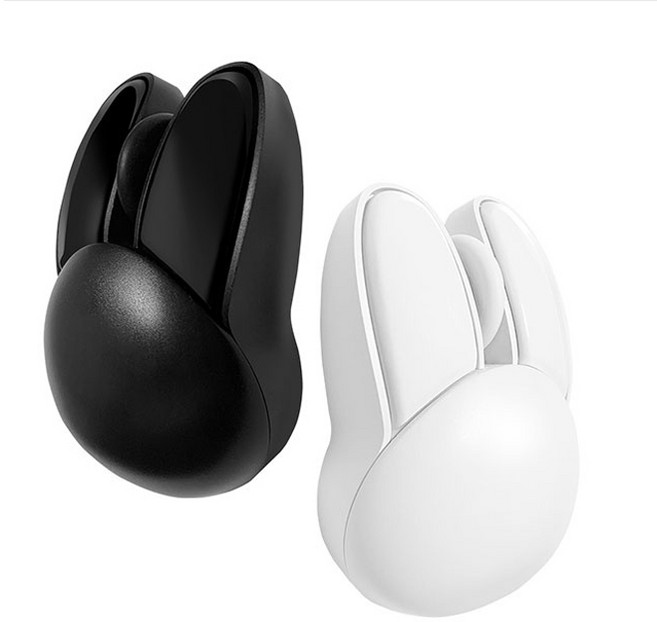 플레오맥스 MOC-WM90 무선 마우스 버티컬 손목보호 토끼모양, 화이트