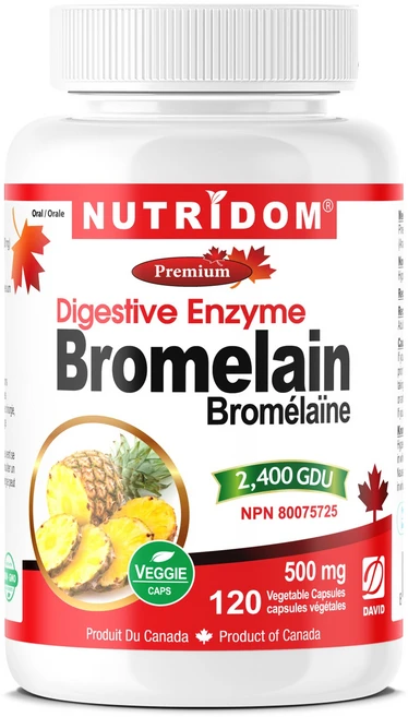 뉴트리돔 브로멜라인 천연 파인애플 효소 2400GDU Bromelain 500mg 120식물성캡슐 캐나다 직구, 1개, 120정 - 쿠팡