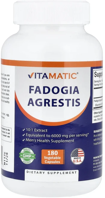 몸관리하세요 겨울입니다 Vitamatic Fadogia Agrestis 6000mg 베지 캡슐 180정 특별관리진행, VitamaticFadogiaAgrestis6000mg, 1 - 쿠팡