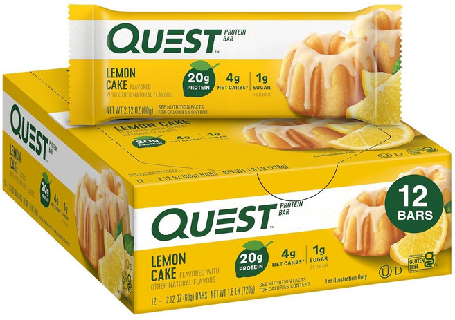QUEST NUTRITION 蛋白棒 檸檬蛋糕口味 12入, 1個, 720g