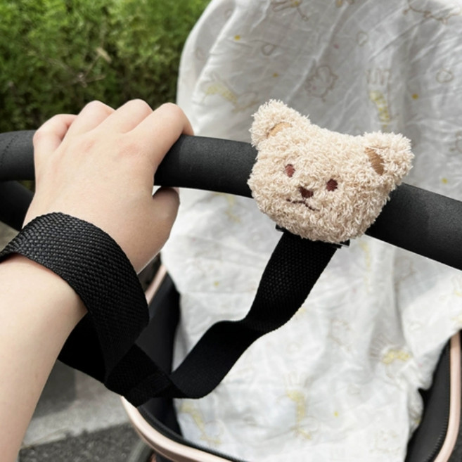 솔크로니 강아지 유모차 안전 스트랩 개모차 분실방지 손목 걸이 벨트 반려동물, 베이지 베어, 1개