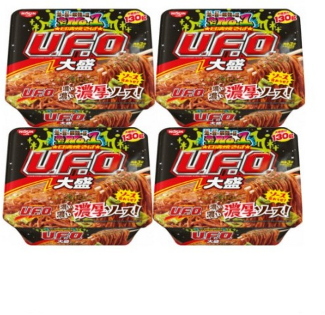일본 닛신 야키소바 UFO 다이모리 곱뻬기 컵라면 167g 4개