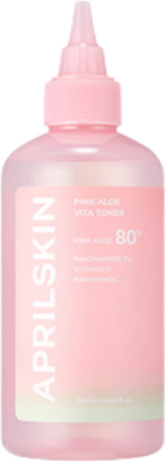 APRILSKIN 粉紅蘆薈維他命爽膚水 舒緩保濕 提亮膚色 平衡pH值 細緻毛孔, 1件, 250ml