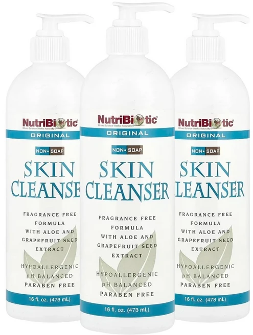 뉴트리바이오틱 스킨 클렌저 무비누 무향 473ml 3개 순한 클렌징 워시 - 쿠팡