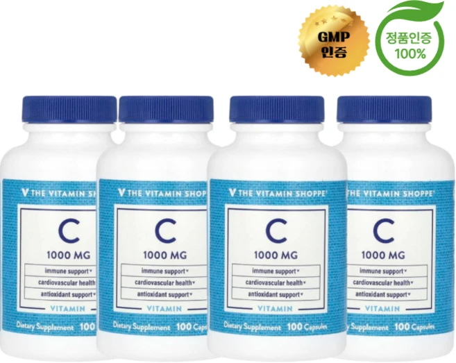 더 비타민 샵 4개X 비타민C 1000mg 캡슐 100정, 알약/캡슐, 4개 - 쿠팡