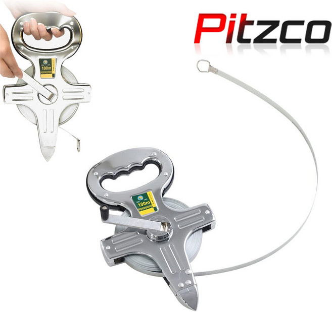 피츠코 전문가용 스틸 롱 줄자 100m 긴줄자 산업용 공업용 육상용 인테리어, 1개