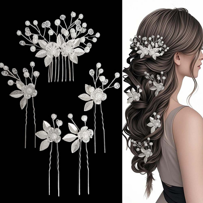 한복 혼주 뒤꽂이 플라워 전통 머리장식 헤어핀 액세서리