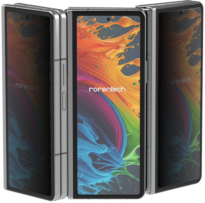 로랜텍 부착가이드 강화유리 사생활 프라이버시 액정보호필름 세트, 1세트