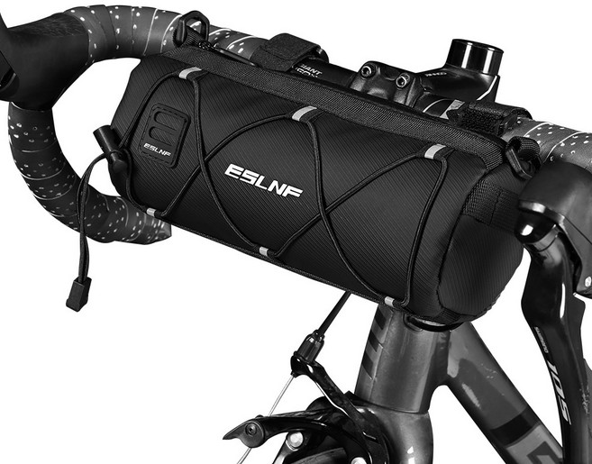 [아띠꼴로] 자전거 핸들가방 킥보드 프레임 핸들바 프론트백 가방, 1개, 미드나잇블랙