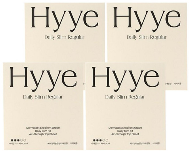 혜 데일리 슬림 생리대 날개형, 중형, 16개입, 4개