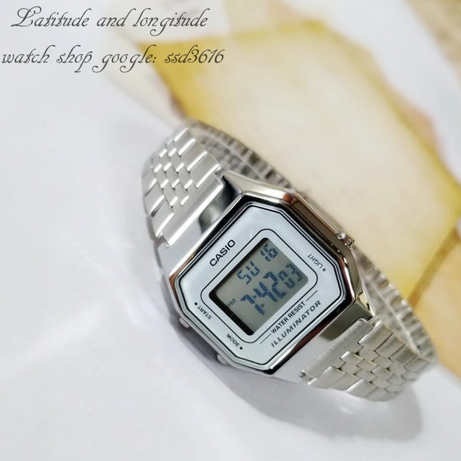 CASIO LA680WA 復古數字電子錶 經典淑女金屬錶帶
