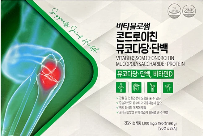 비타블로썸 콘드로이친 뮤코다당 단백1200 관절 비타민 강황 보스웰리아, 1개, 180정 - 쿠팡