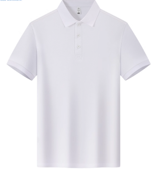 男士商務翻領短袖POLO衫 夏季男女同款休閒上衣, 白色, 3XL