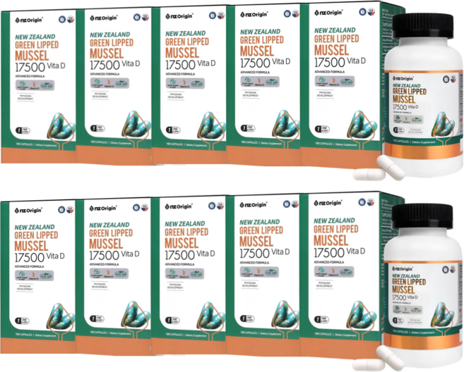 HnF (최신제조) 엔젯오리진 뉴질랜드 초록입홍합17500mg 비타민D 100%미국직수입 식약처인증, 100정, 10세트