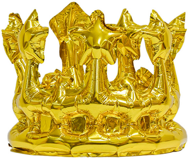 별 왕관 호일풍선 생일 파티 모자, 1개, 골드