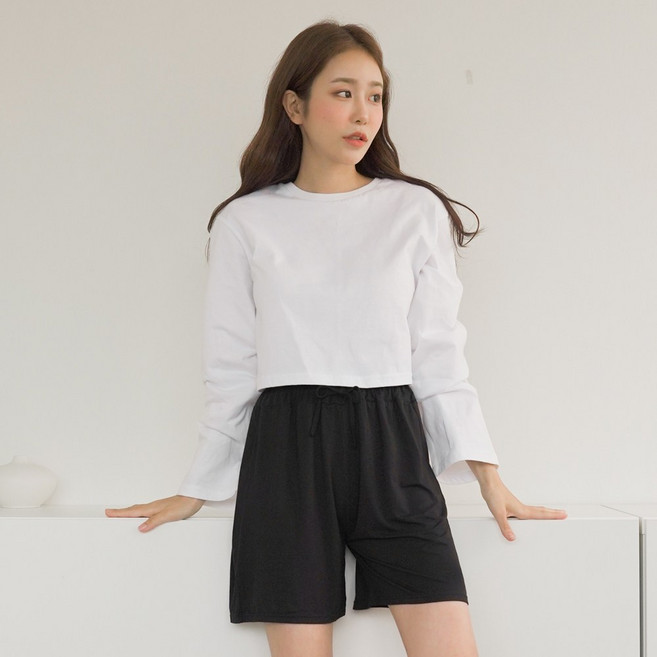 엘라운지 여성용 밤부레이온 꿀잠 파자마 반바지