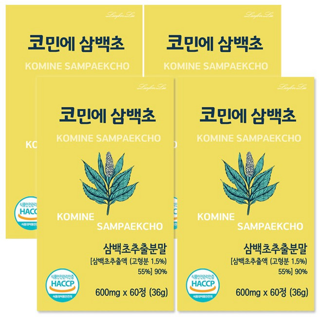 삼백초 추출물 영양제 삼백초 추출물식약청인증 100% 국산 삼백초 코 환절기, 4세트, 60회분