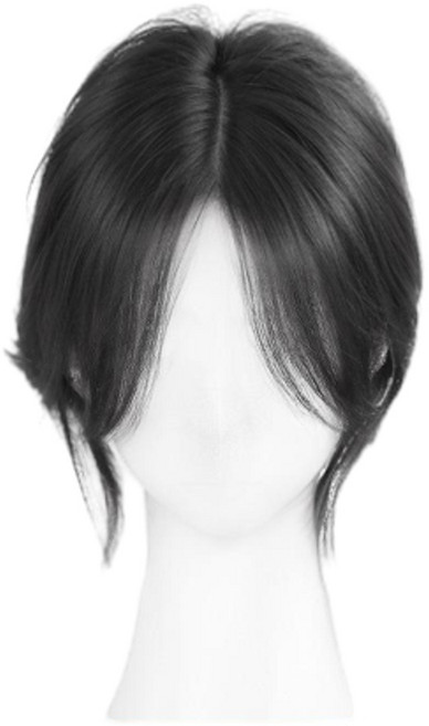 原生修顏八字瀏海假髮增髮片, 八字劉海 - 輕翼網 8*11自然黑 25cm, 1個