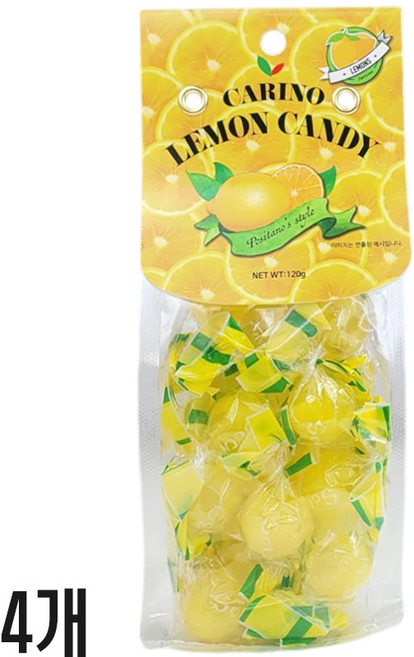 카리노 사우어 레몬캔디 1kg (185여개입대용량), 4개, 120g
