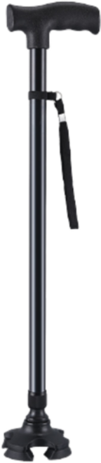 viva_road 어르신 효도선물 지팡이 네발 지팡이, 블랙, 1개