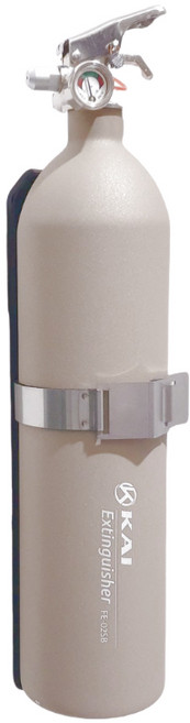 FE-02S輕量化鋁合金泡沫滅火器 - 磨砂奶茶灰 / 壁掛架組合（藥劑可重複填充）, 1個