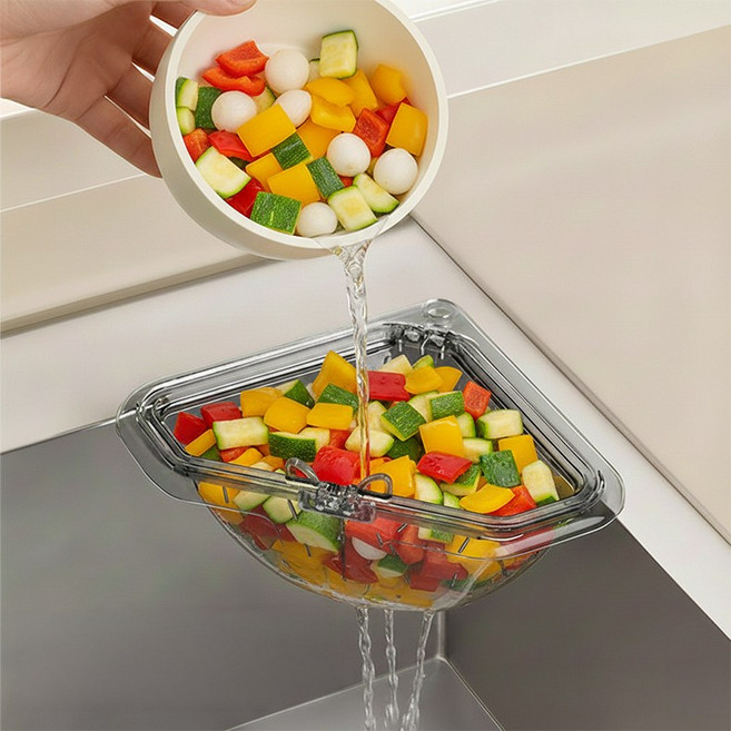 아킴 음식물 쓰레기통 싱크대 거름망 싱크대 음식물 물빠짐 바구니, 1개, 그레이
