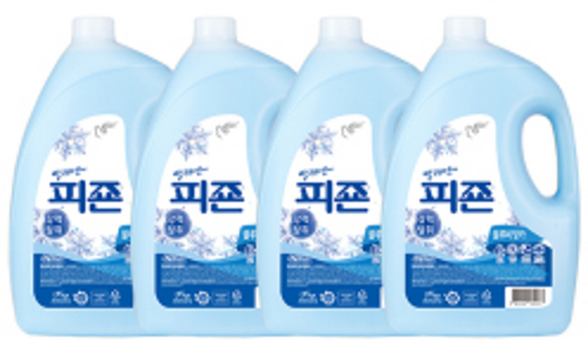 피죤 섬유유연제 용기 블루비앙카 4.21L X 4개, 1개, 16.84L
