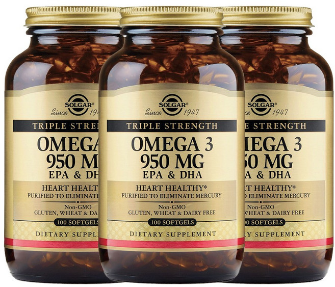 솔가 트리플 스트렝스 오메가 3 950mg 소프트젤, 100정, 3개
