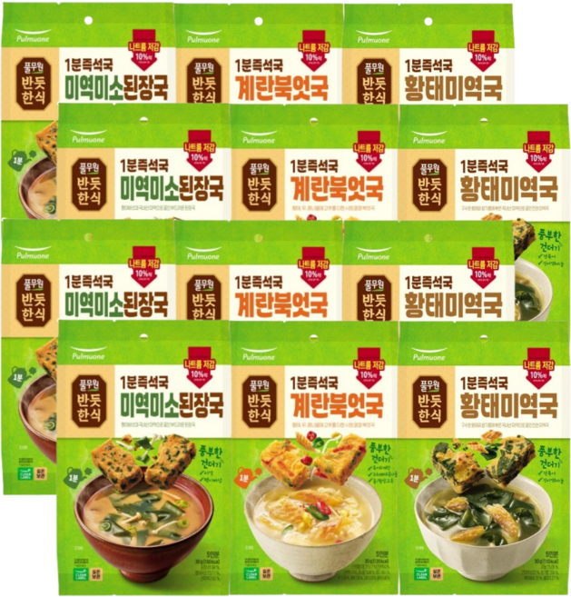 풀무원 미소된장 황태계란북엇국 황태미역국, 1박스, 360g