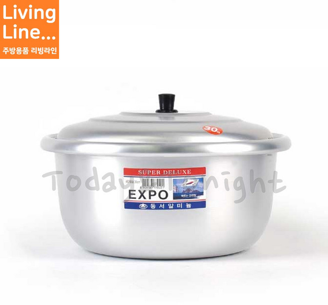 Kitchen 알루미늄 대형 양은솥 곰솥 대용량 사골 육수 국솥 찜솥 곰탕 곰국 냄비 빨래솥 열탕소독, ♥Kitchen_동서새마을솥 36cm♥, 1개