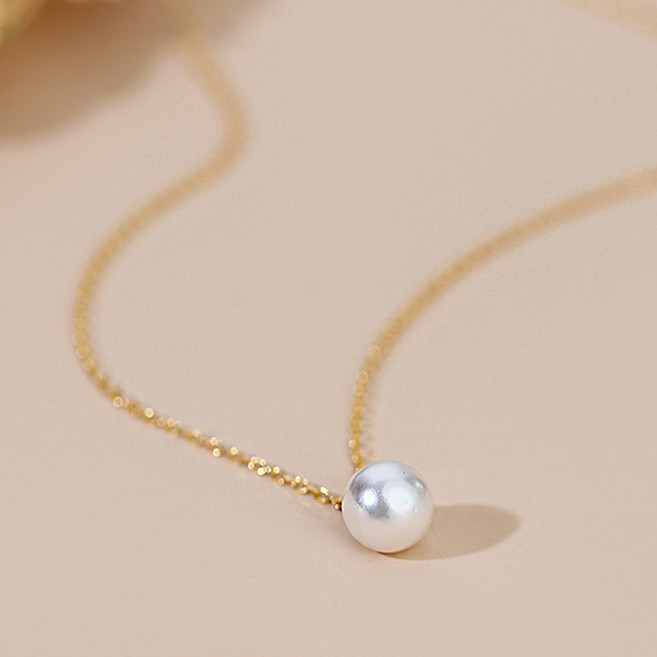 여성용 실버925 은 진주 펜던트 베이직 목걸이