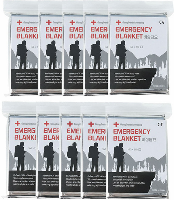 공간밝명 대형 비상 은박담요 10개 (160x210)