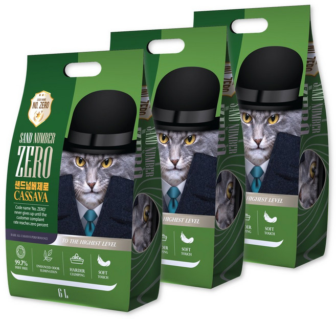 레옹펫 샌드넘버제로 카사바 고양이모래, 18L, 1세트