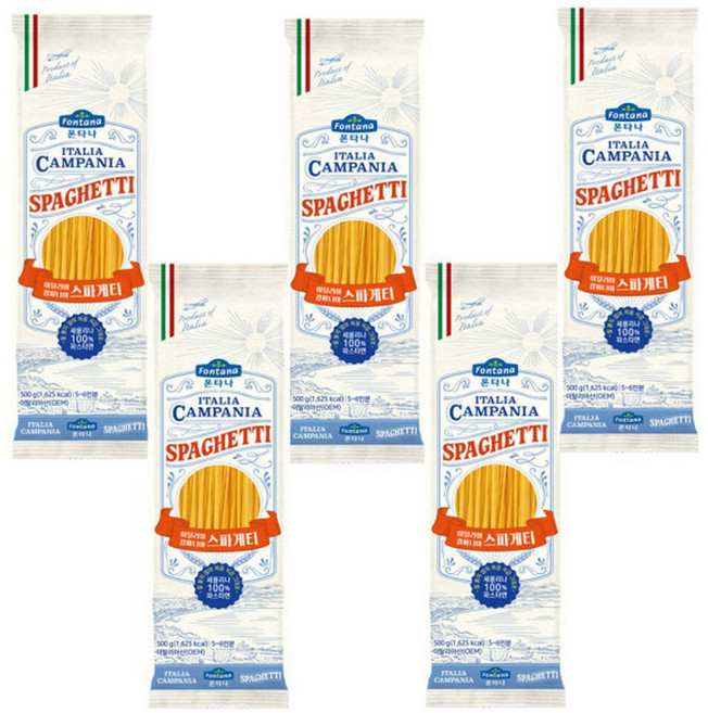 폰타나 캄파니아 파스타면 스파게티, 5개, 500g