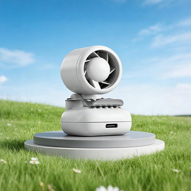 Blissfuhue Clip on Fan Mini Portable Fan Rechargeable Wearable Fan Lightweight 61g Pocket Fan 3, White