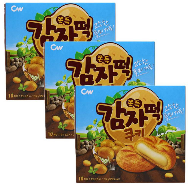청우 쫀득감자떡쿠키, 3개, 215g